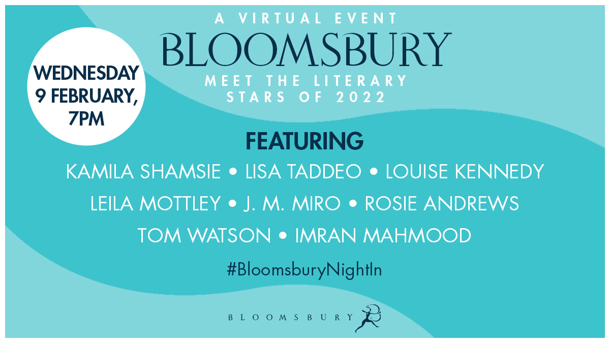 ✨ After the success of last year's event, we're back with #BloomsburyNightIn2022! Hosted by <a href="/sarahshaffi/">Sarah Shaffi</a>, join us live and meet some of the biggest literary stars of 2022 ✨ 

Tickets £3, with proceeds going to <a href="/Literacy_Trust/">National Literacy Trust</a>.

📅 Wednesday 9 Feb, 7pm
🎫 bit.ly/3tyLrJa