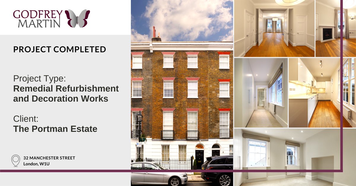 We have completed another #project for our client The Portman Estate -the #refurbishment works at 32 Manchester Street, London part of our framework scheme. This was our assistant site manager Dominic Murray-Fry first opportunity to manage a project on his own. Well done Dominic!