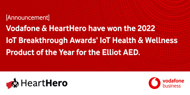Technology for good <a href="/VodafoneBiz/">Vodafone Business</a> &amp; <a href="/HeartHeroAED/">HeartHero</a> have won IoT Health &amp; Wellness Product of the Year bit.ly/3FAb7rb