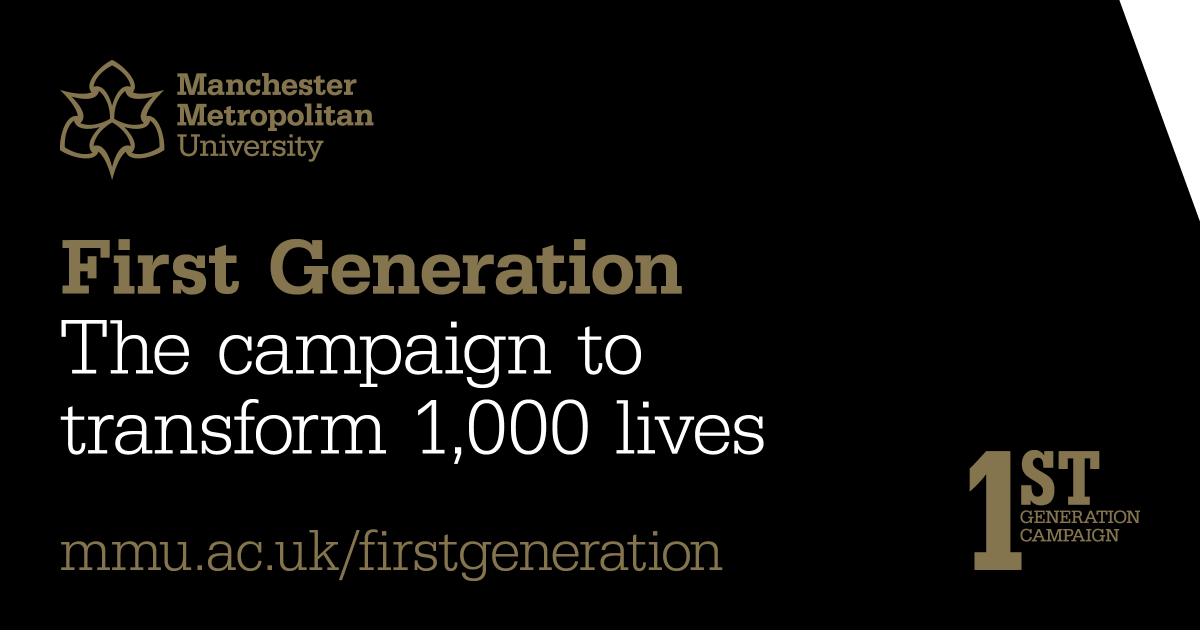 ManMetAlumni's tweet photo. The #ManMetFirstGen Scholarship Programme aims to break down barriers to higher education, targeting young people who will be the first generation in their family to go to university.

To find out more about #FirstGeneration @ManMetUni visit: https://t.co/Dhex8gFqyP https://t.co/y3grRROjnF
