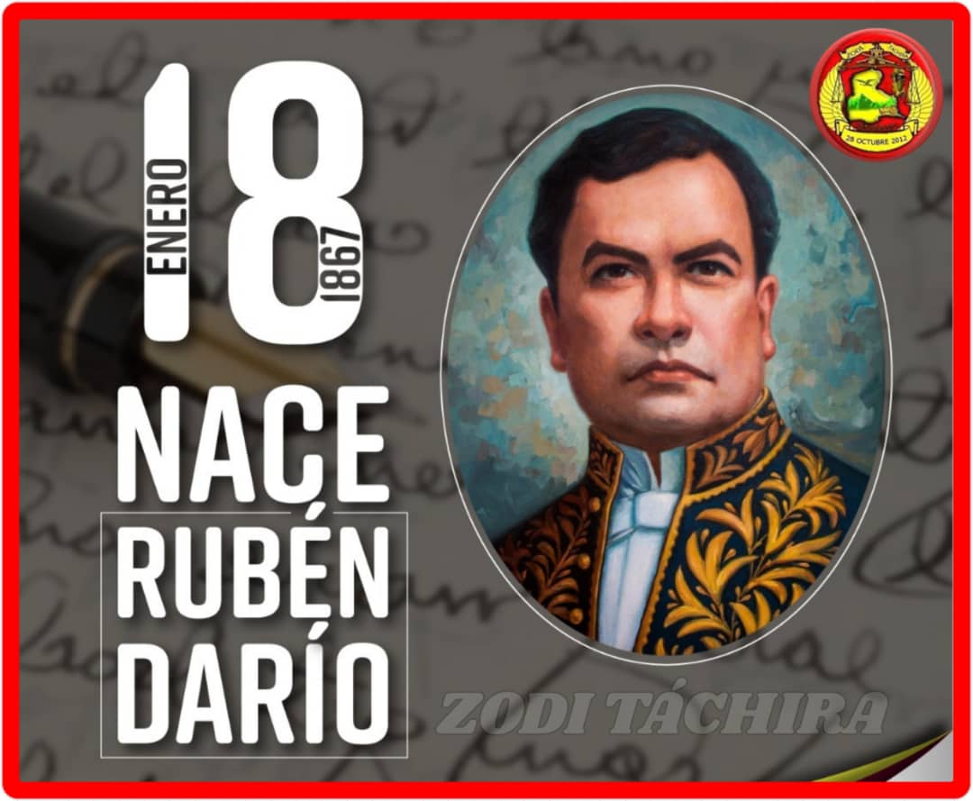 Efemérides 🗓 || #18Ene nace Félix Rubén García Sarmiento (Rubén Darío) uno de los poetas más influyentes de nuestra lengua del siglo XX.