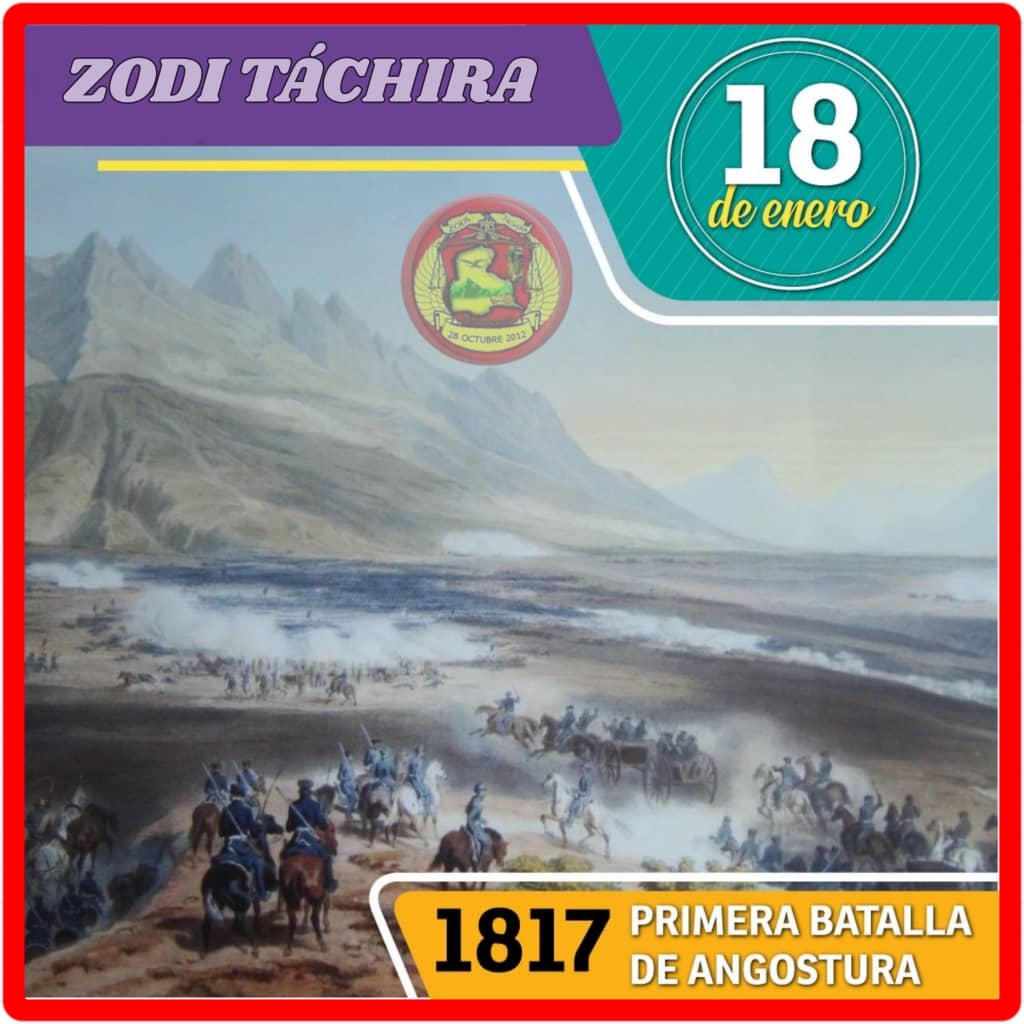 Efemérides 🗓 || #18Ene de 1817 se lleva a cabo la Primera Batalla de Angostura. Fue el primer intento de los patriotas Venezolanos por tomar la ciudad de Angostura a orillas del Orinoco y la primera batalla de la Campaña de Guayana de 1817.