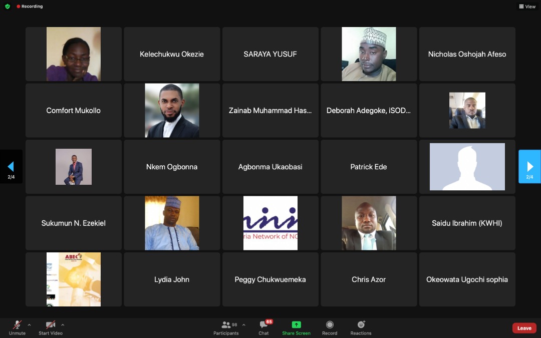 OpenAllianceNG's tweet photo. Ongoing virtual meeting with Open Alliance members in Nigeria on improving CSOs participation in the #NAP2 implementation and how to ensure the Alliance works best even at the subnational level.
Cc @BudgITng
@NEDemocracy
@MRA_Nigeria
@centrelsd
@ppmonitorNG https://t.co/M4UP1ic2df