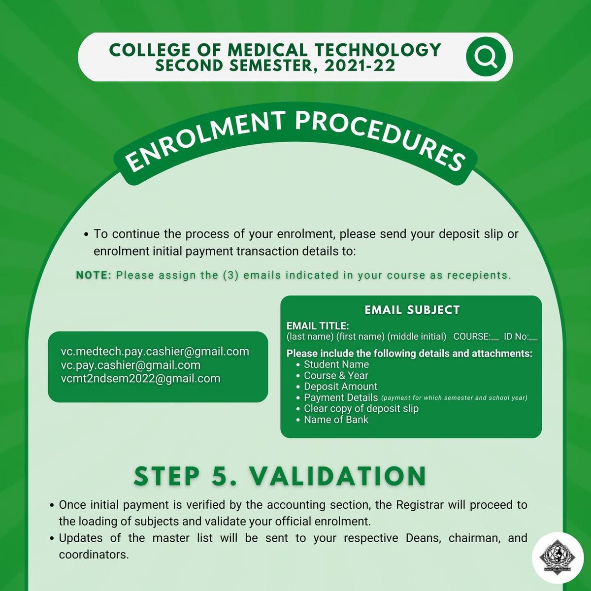 VC_MTSBO's tweet photo. Eyes here, Vikings! ⚔️

💻 2021-22, 2nd Sem ONLINE Enrollment
🗓 01.20-22.2022 (8am-4pm)

📝 Enrollment Form: https://t.co/LwjnIE24No
📚 Subjects Offered: https://t.co/qytiM1DlRV

#VIKINGSPRIDE 💚

Layout by @cyrayasmeen https://t.co/kX4rsXXTzs