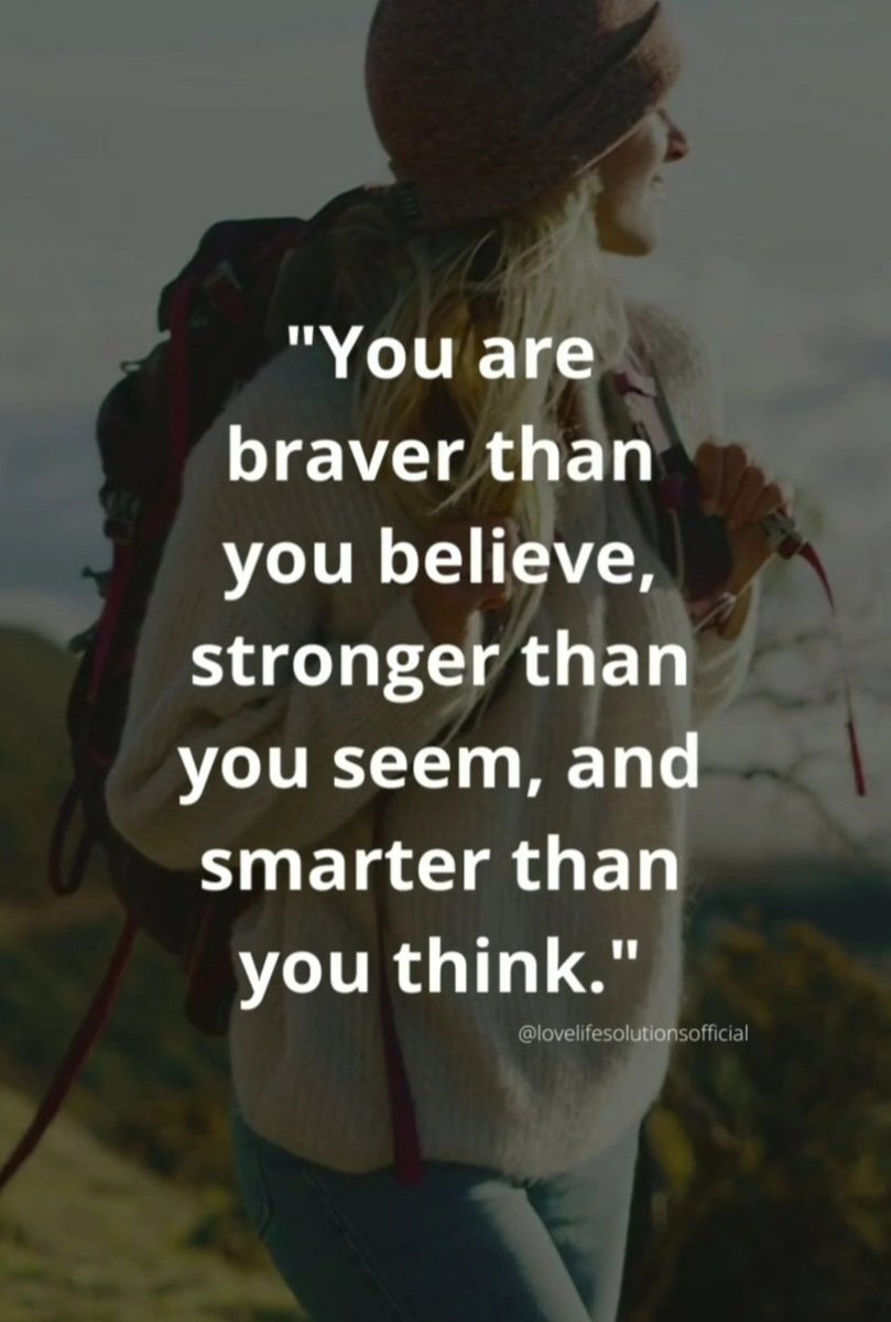 LoveLifeSoluti2's tweet photo. "You are braver than you believe, stronger than you seem, and smarter than you think."
#Mentalhealth #MentalHealthMatters #MentalHealthAwareness https://t.co/f0G7NLwPhh