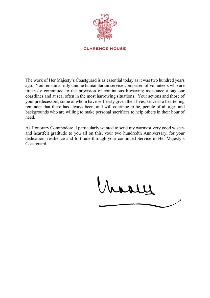 Message from HRH The Prince of Wales