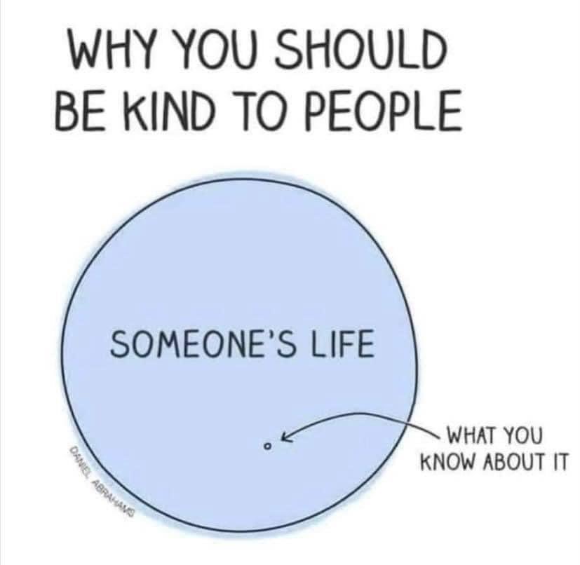 We will never know everything about someone’s life. Be kind, be understanding, and try to be patient ♥️
