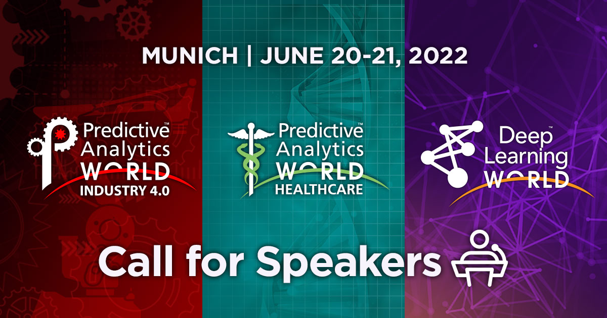 The call for speakers website just went live and as every year, we're looking forward to your application! Share your expertise at the podium with many high-class speakers from across the globe - live in Munich, June 20-21! predictiveanalyticsworldhealthcare.eu/call-for-speak…

#pawcon #machinelearning #AI