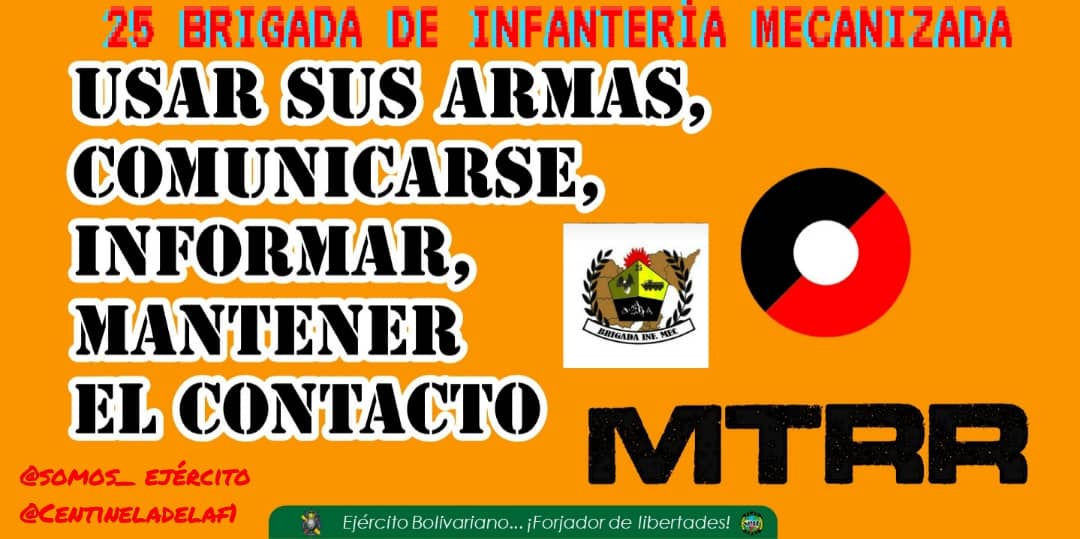 #18Ene||#25BrinfMec||🇻🇪#MTRR || El Método Táctico de Resistencia Revolucionaria fue creado para defender y proteger el Territorio Nacional, ¡Juntos Venceremos!
@somos_ejercito
@ZODITACHIRA21
<a href="/centineladelaf1/">25 Brigada de Infantería Mecanizadaᅠᅠ</a>
#SomosConstructoresDePatria
#EjércitoYPuebloInvencibles