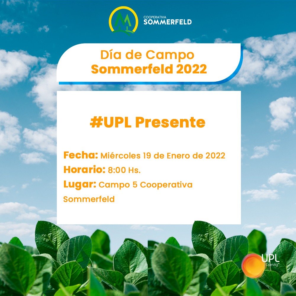 Acompañanos mañana 19 de Enero en el #DíaDeCampo #Sommerfeld y descrubí nuestro amplio portafolio de Biosoluciones UPL 🌱