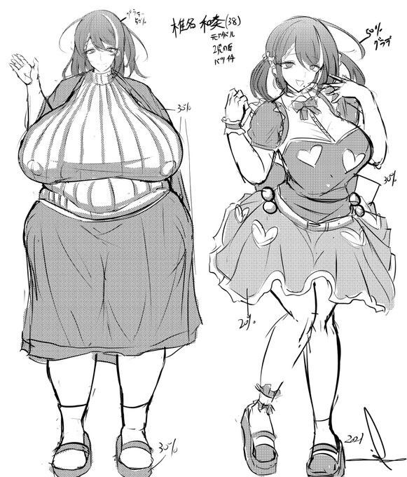 別の商業漫画でのキャラデザです
現役時代と引退後のアイドル 