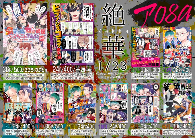 1/23に合わせてヒプコミ総集編を再版します～🥳

【簓盧ひふど他】1/23お品書き【東4ア08a】 | ゼッカ #pixiv https://t.co/W4FMlJXIGP 