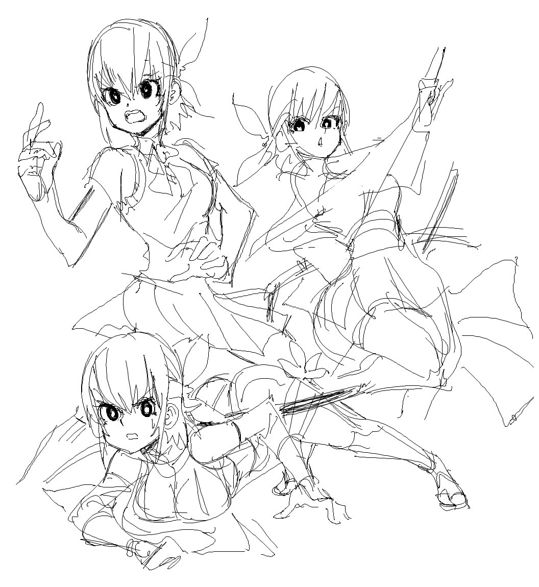 More pink ninja sketches 