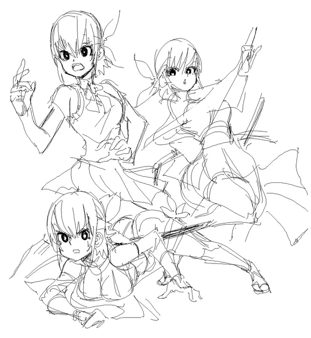 More pink ninja sketches 