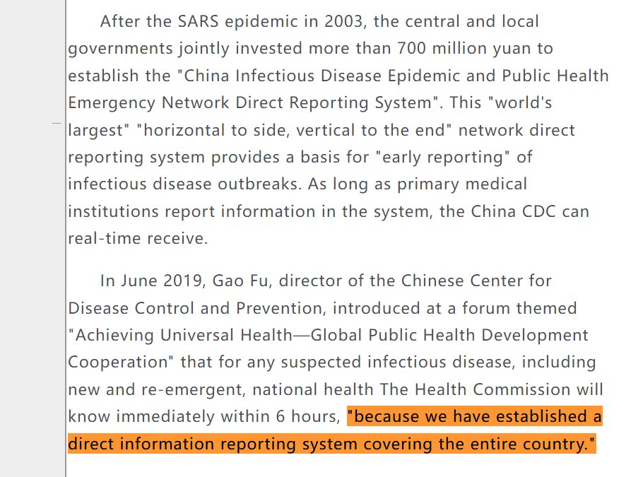 10/ How did China CDC miss the early COVID cases despite having completed the world’s largest direct reporting system for infectious disease by June 2019?  https://web.archive.org/web/20200305161921/https://news.sina.com.cn/c/2020-03-05/doc-iimxyqvz8101965.shtml  https://web.archive.org/web/20210522000612/https://m.chinacdc.cn/xwzx/zxyw/201908/t20190821_204885.html