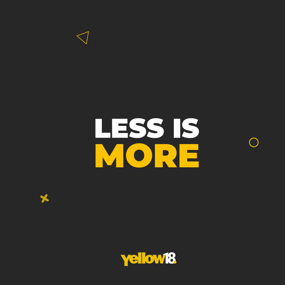 yellow18me's tweet photo. “Less is more. Keeping it simple takes time and effort.” — Jeff Bullas, CEO, https://t.co/AqsCj3Ds1a Pty Ltd.
.
@jeffbullas 
.
#Yellow18 #Dubai #MyDubai #instagramtips101 #instagramtipsformarketers #instagramforbusiness
#salesfunnel #growyourbusiness #growthhacking #Quotes https://t.co/puxNfN87sb