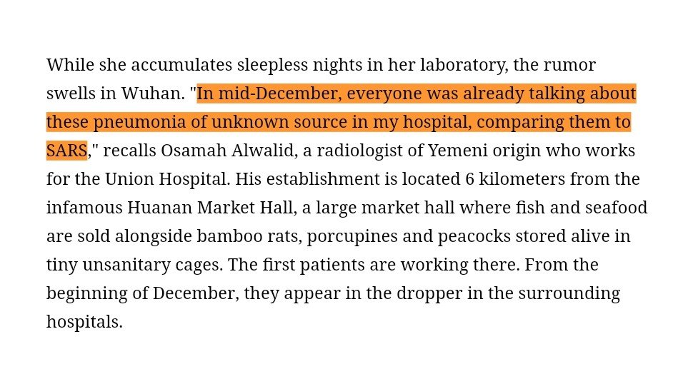 12/ By mid-December, news of the Wuhan outbreak had reached several researchers, including Ron Fouchier, Ian Lipkin, Lawrence Gostin & Osamah Alwalid. So, if it were known to certain communities, how can Chinese authorities have missed it? The official story doesn't make sense.