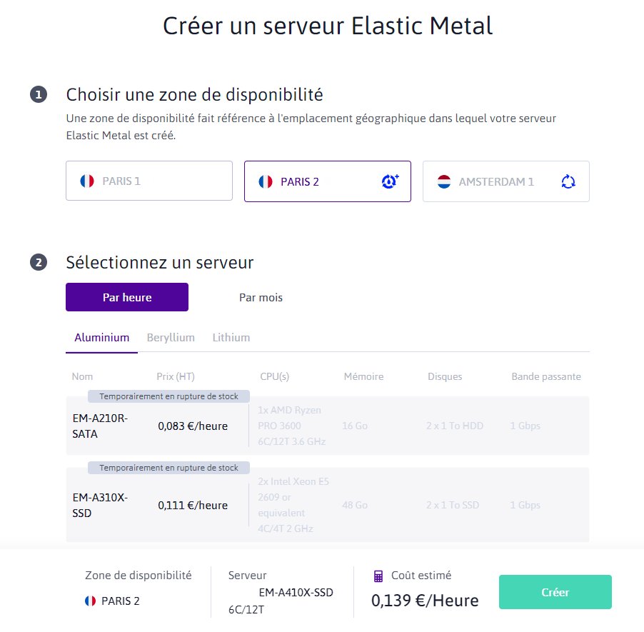 Alors au départ je voulais vous faire un article/thread sur la nouvelle offre Elastic Metal de Scaleway, mais en fait, pour le moment ça se résume à :