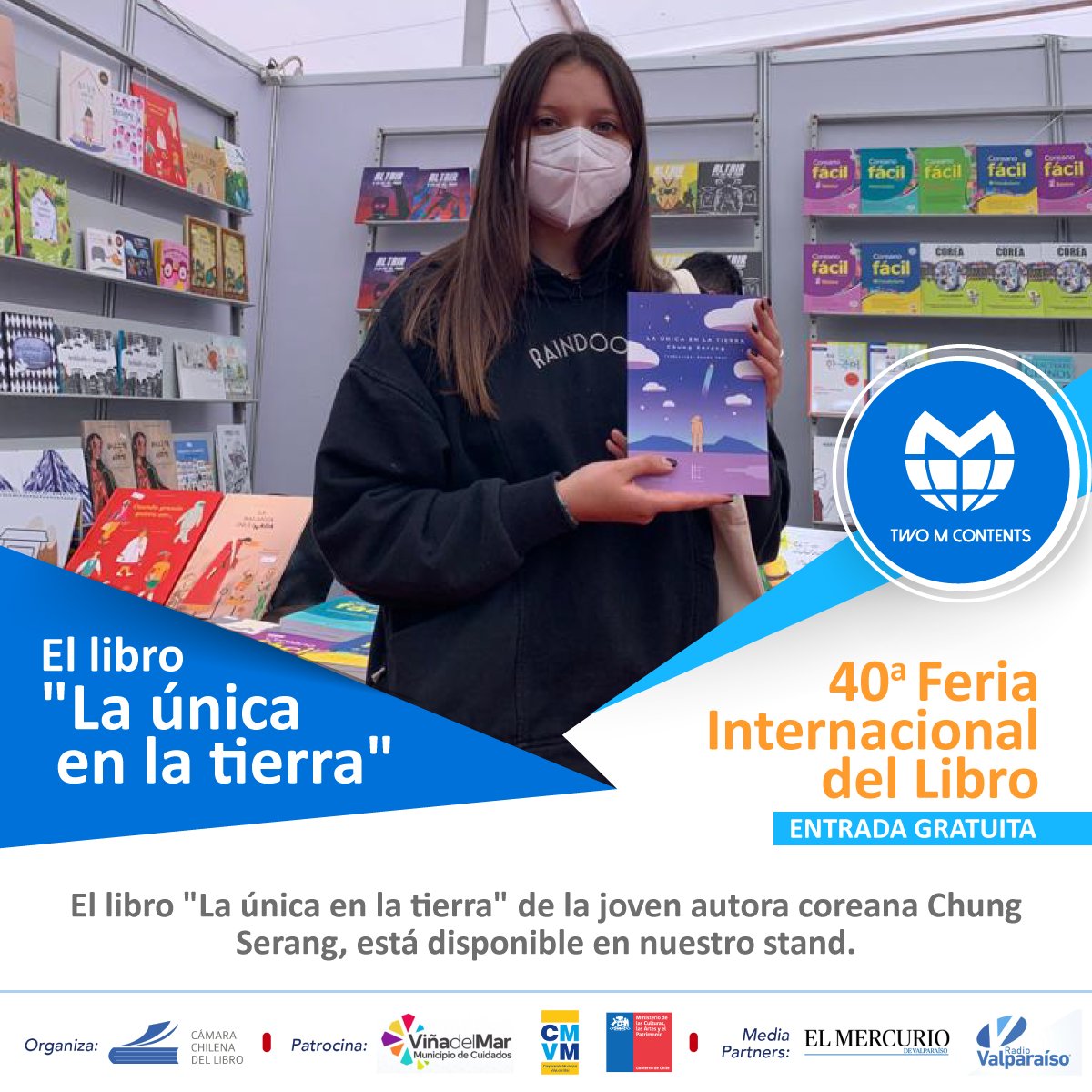 TwoMContents's tweet photo. El libro "La única en la tierra" de la joven autora coreana Chung Serang, está disponible en nuestro stand en la 40.º Edición de la Feria Internacional del Libro en Viña del Mar📚✨
https://t.co/ohKkxPFrnh

#editorialTwoM #launicaenlatierra #HwarangenChile #Chungserang #Sunmeyoon https://t.co/UuPQy5Fi36