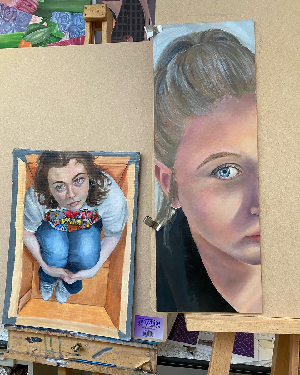 ArtDesignUpton's tweet photo. Incredible work produced by our yr 12 student. These practise pieces are a taste of what’s to come! Well done ladies #feelingproud #selfportrait #portraits https://t.co/8HhgRhyOfA
