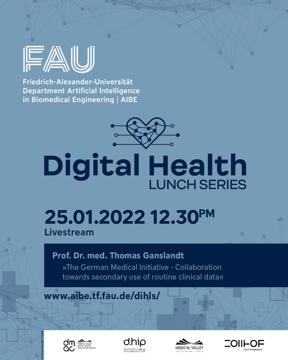 MV_dmac's tweet photo. #DigitalHealthCommunity aufgepasst: Am 25. Januar 2022 geht die Digital Health Lunch Series (#DiHLS) in die nächste Runde! 🚀🚀
Meldet Euch jetzt kostenlos zum Livestream an! 🤩
👉 https://t.co/wer6m8em7O https://t.co/d0d8DCmlkI