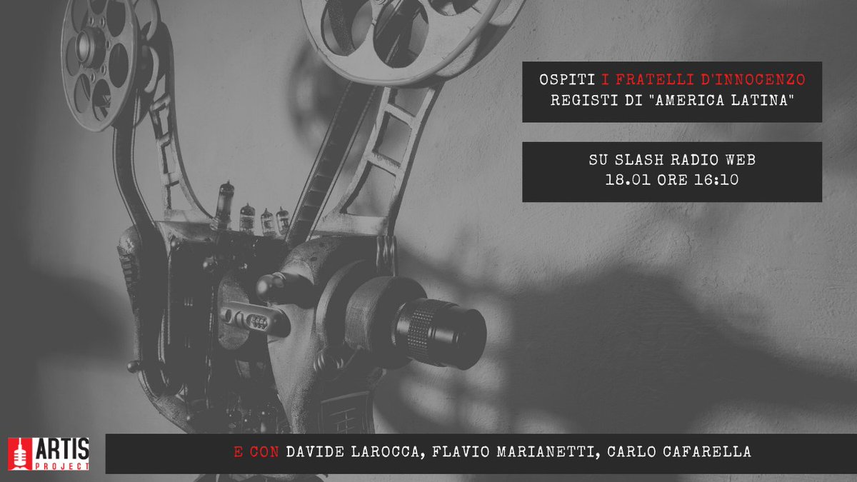 artisproject's tweet photo. Sarà una grande emozione avere ospiti oggi su @slash radi https://t.co/sfBfI9e5qs