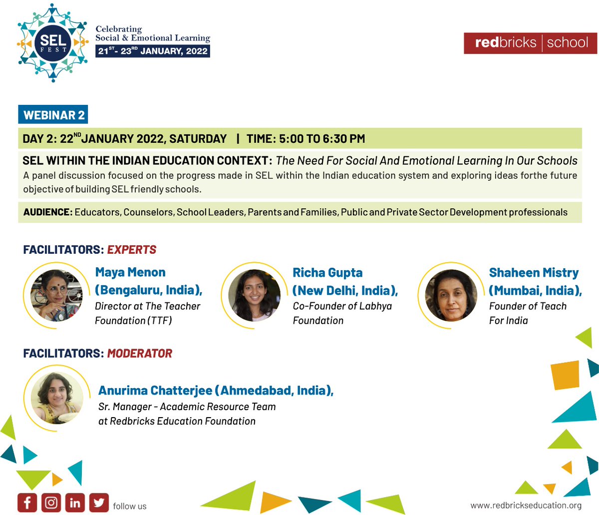 Redbricks's tweet photo. Come and register yourself to join us on the 21st of January, 2022 for an insightful webinar for Adults conducted by experts from around the world ! 

To Register, please find the link: https://t.co/zCpRpvk5Z2 https://t.co/3kBSvU7DTQ