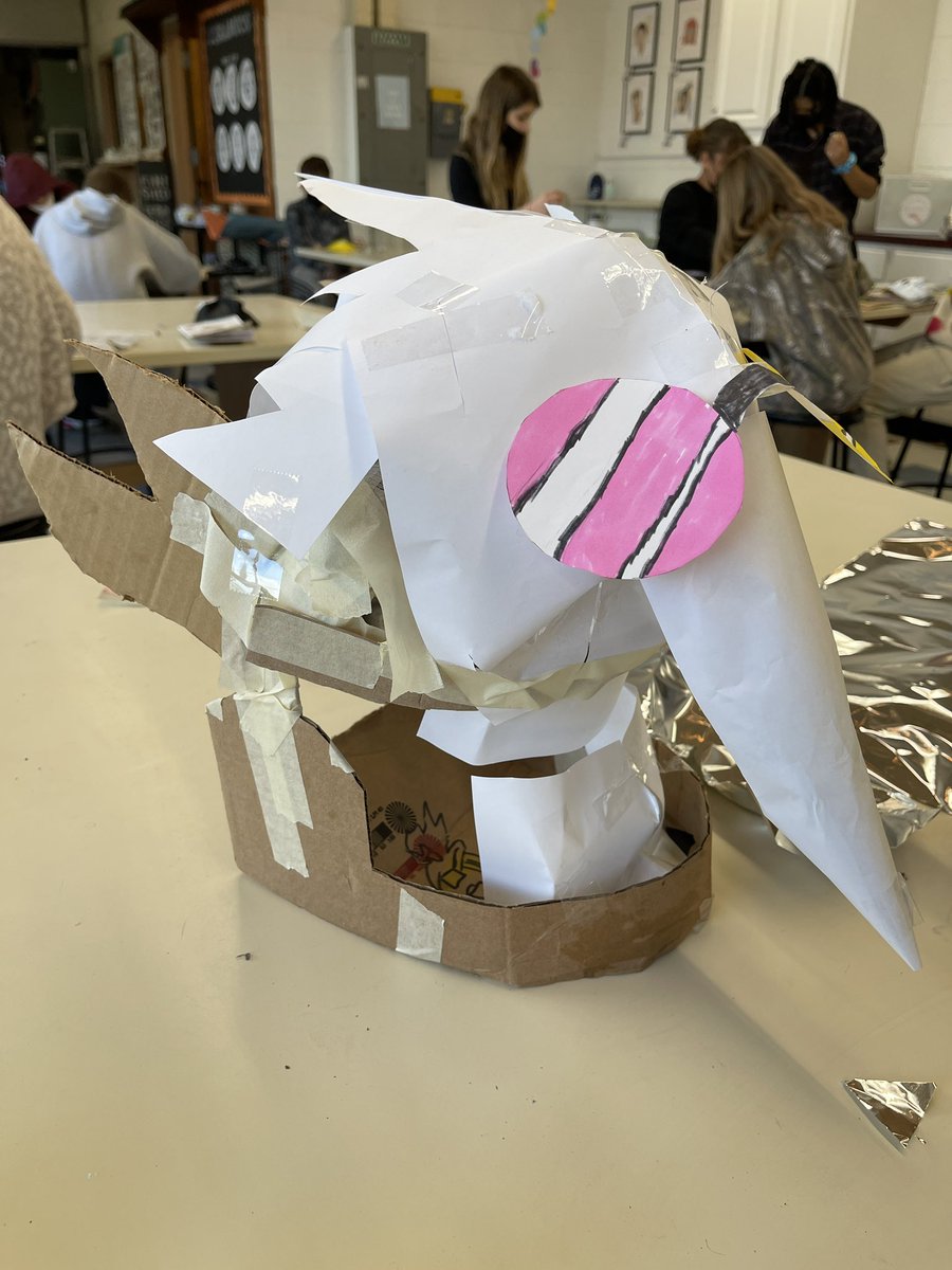 7th grade mask making! In this classroom we say YES to all the creative ideas!!