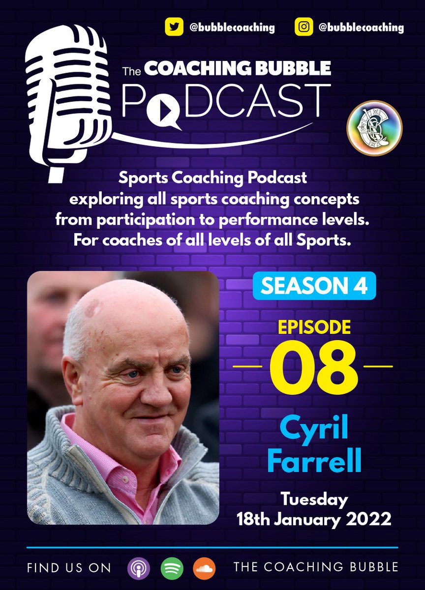 This week delighted to be joined by <a href="/Galway_GAA/">Galway GAA Official</a> legend Cyril Farrell.
Cyril was the manager of the Galway senior team on 3 separate occasions, and is regarded as one of the greatest managers in the history of the game.
🎧linktr.ee/TheCoachingBub…