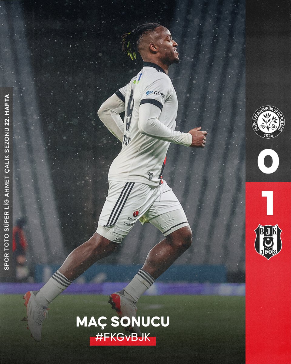 VavaCars Fatih Karagümrük'ü deplasmanda 1-0 mağlup ediyoruz. 💪

#FKGvBJK | #BoğazınKartalı