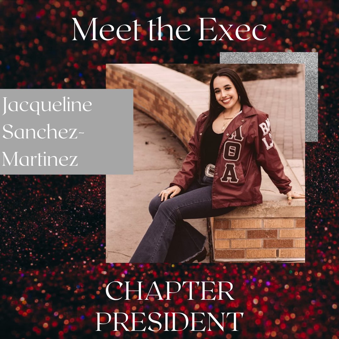 🌙 Introducing our Spring 2022 Executive Board! 🌙

Meet our Chapter President Jacqueline Sanchez-Martinez! Check out our insta story to learn more about her! ❤️