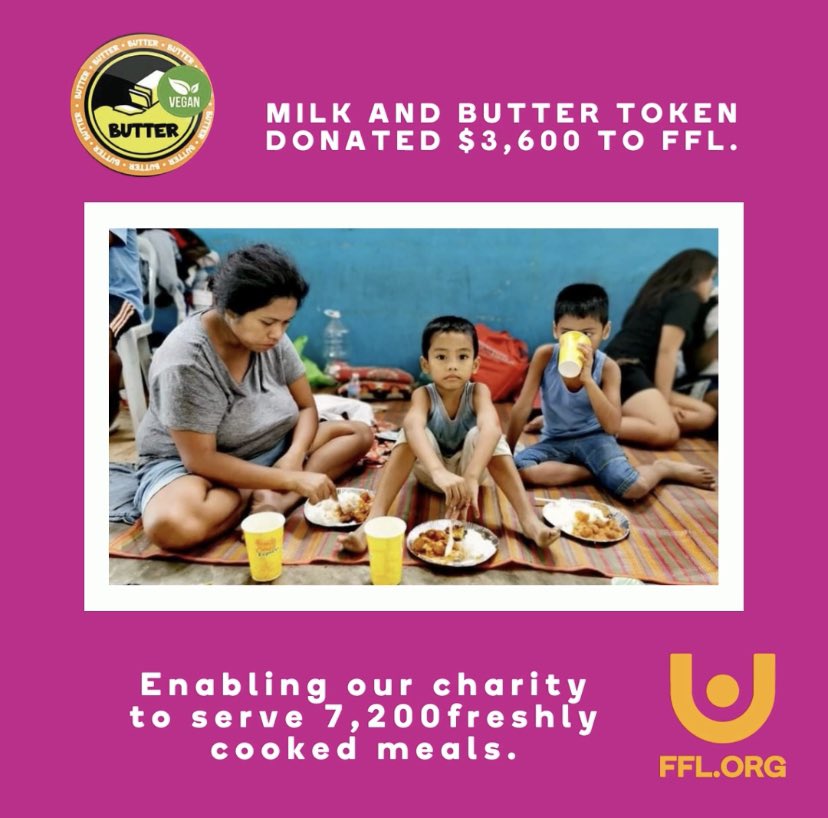 fflglobal's tweet photo. @milkandbuttertoken has changed the lives of hundreds of thousands of people with just a click of a button. Their last donation will enable our charity to serve 7,200 freshly cooked meals.
#FOODFORLIFEGLOBAL https://t.co/d2hojeLNQ7