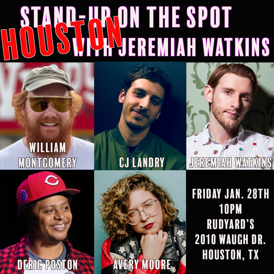 jeremiahstandup's tweet photo. HOUSTON we comin in hot! 🔥 First time bringing @standupots to your city. Come be a part of it. Get tix here: https://t.co/aoOkoqYshZ Feat. @WMintgimery @cjlandrycomic @dericposton Next Friday! https://t.co/5zF96LsouX