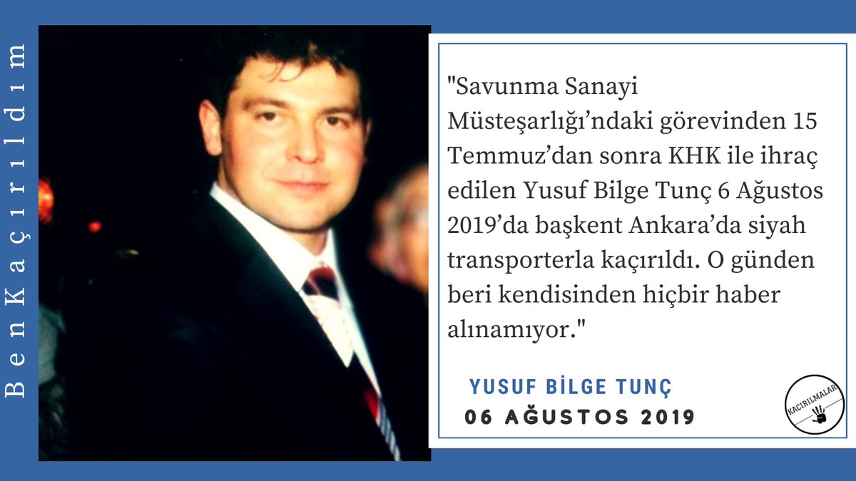 Ben Yusuf Bilge Tunç Türk Devleti tarafından kaçırıldım ve şimdi benim gibi kaçırılılan diğer kişiler gibi bulunmayı bekliyorum.

BenKaçırıldım