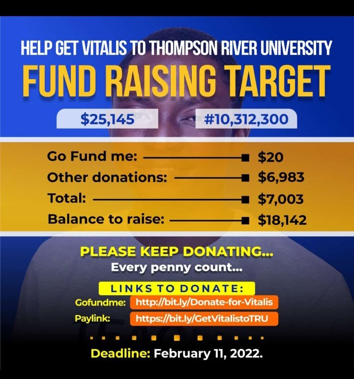 Rjay_omale's tweet photo. Please share and donate too... Let's #GetVitalisToTRU 
https://t.co/99IV72YNDf https://t.co/7jP2482Hqn