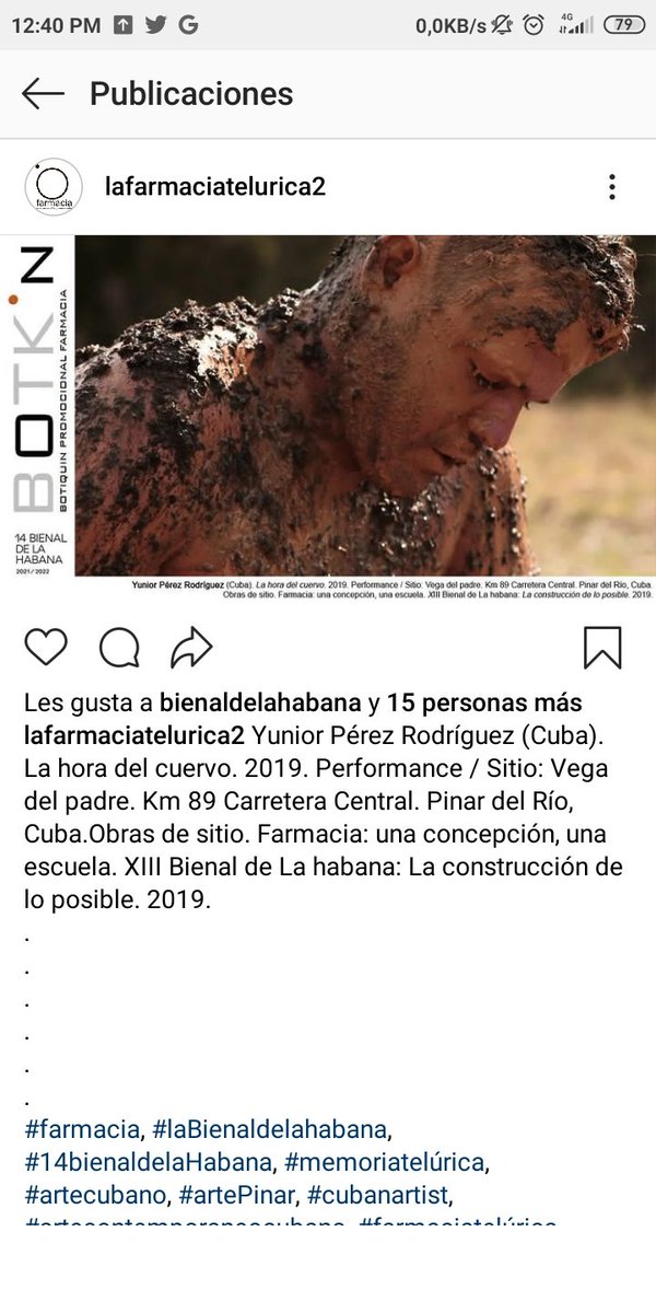 BienalHabana's tweet photo. El  Proyecto Farmacia  sigue compartiendo sus cápsulas e imágenes en INSTAGRAM 
Aún estás a tiempo de conocer sobre su propuesta a través de @lafarmaciatelurica2
#14BienaldeLaHabana
#CACWifredoLam #CubaEsCultura https://t.co/Yhh9MxBkl4