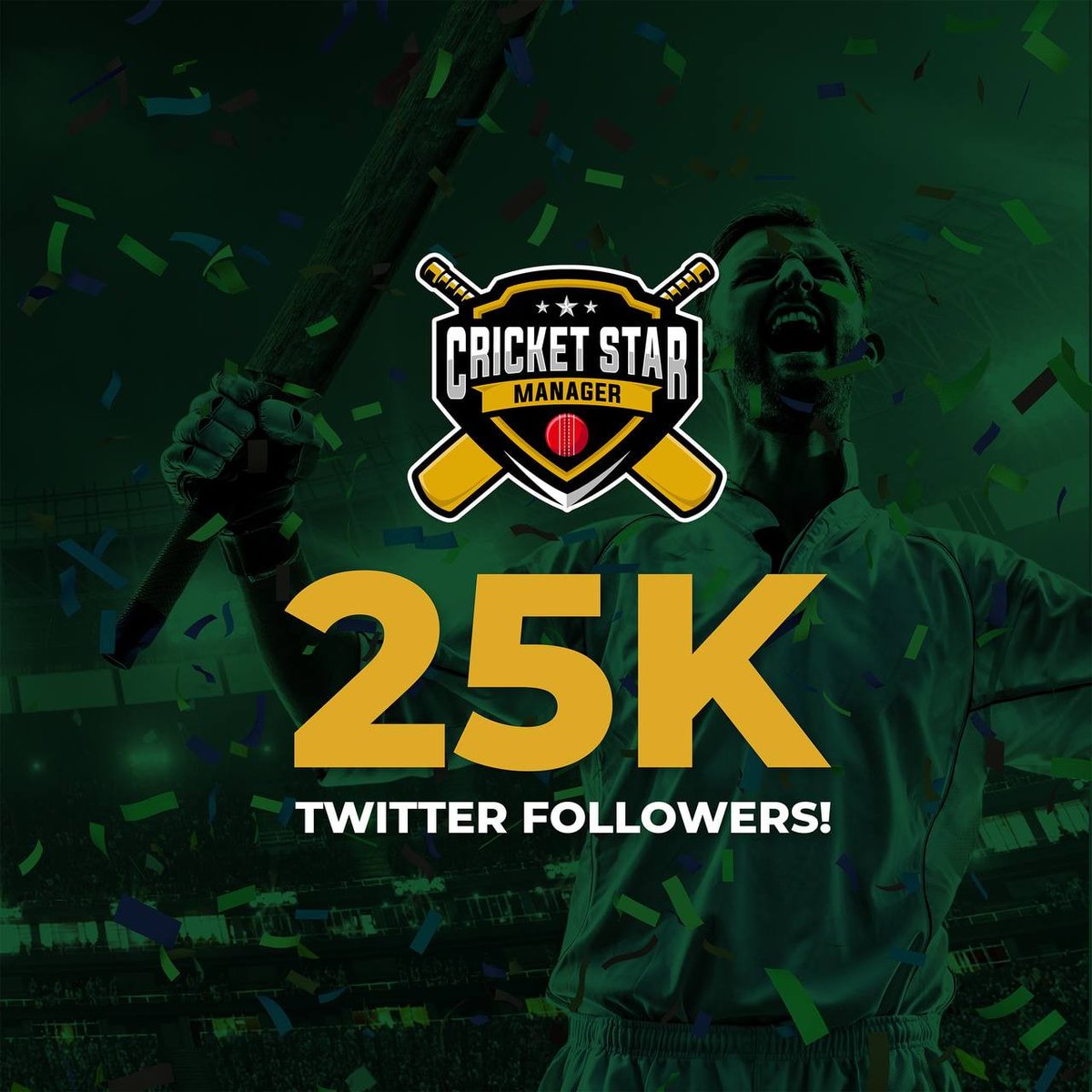 CricketStarMngr's tweet photo. The Cricket Star Manager community continues to smash boundaries 🏏

25,000 Twitter followers secured, and growing 📈

The hype is building and more news is coming soon... 📣

TG updates: https://t.co/WGVlj3gu6N https://t.co/z8AwEPMYHq