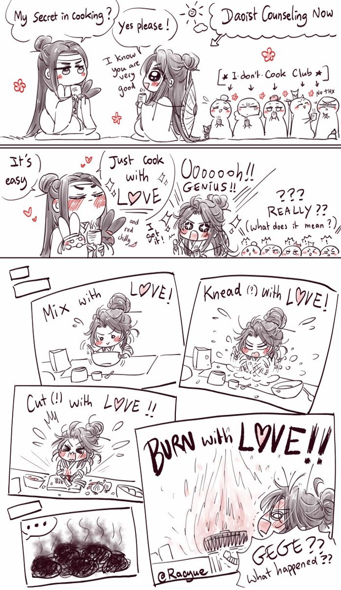 racyue's tweet photo. The secret ingredient to delicious cooking is 
L❤️VE💕(and red chilli🌶️)
#天官赐福  #花怜 #TGCF #hualian https://t.co/dh3V33eDze