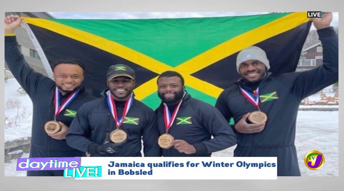 televisionjam1's tweet photo. The Jamaican bobsled team has secured their spot in the 2022 Beijing Winter Olympics. This will be the first time Jamaica has qualified in three Olympic bobsled events: the four-man, two-man and women's monobob.

#TVJDaytimeLive #TVJDTL https://t.co/xxbSaym569