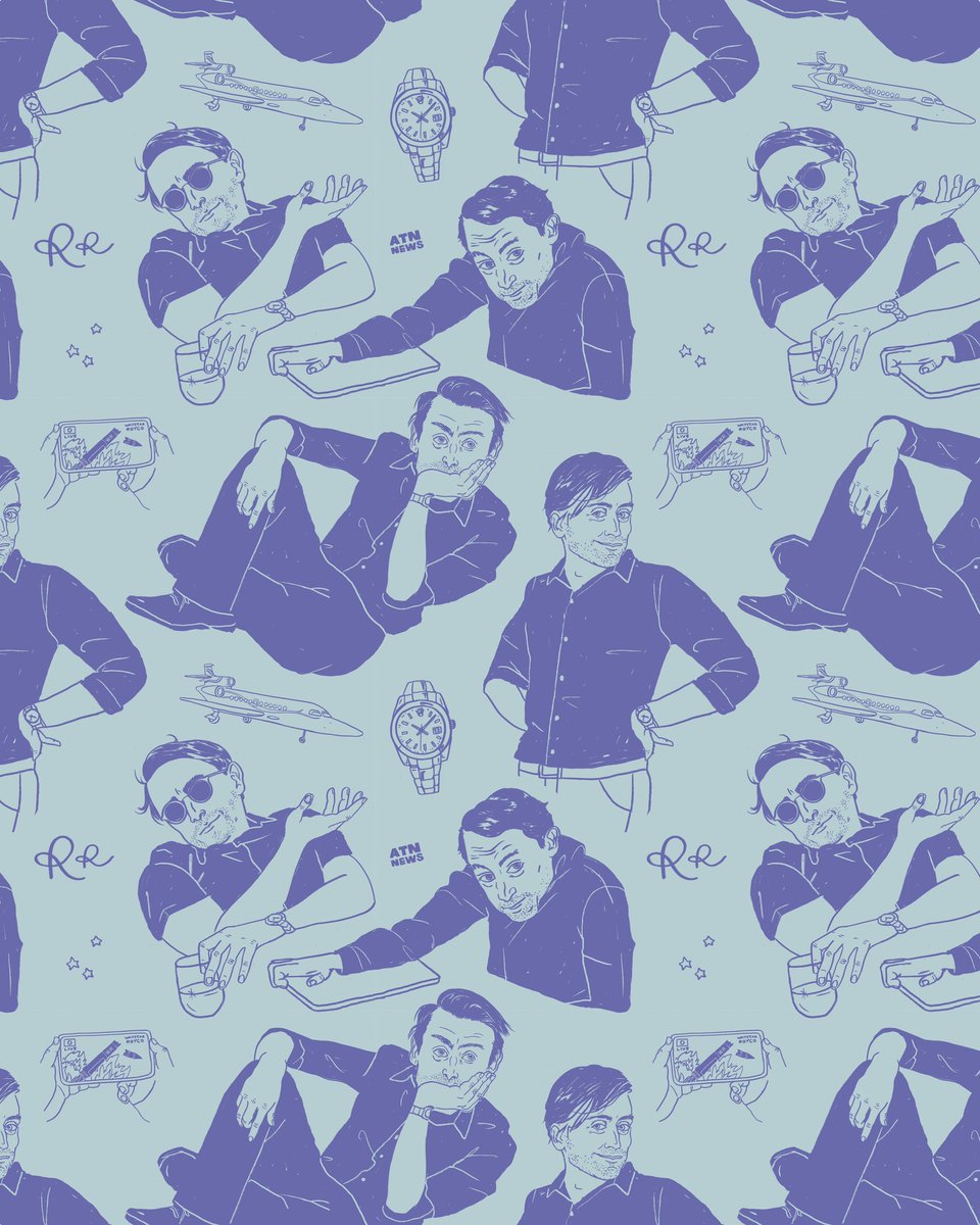 MerylRowin's tweet photo. A Roman Roy repeat pattern #Succession #HBOMax #illustration #repeatpattern https://t.co/hOQa76NfLz