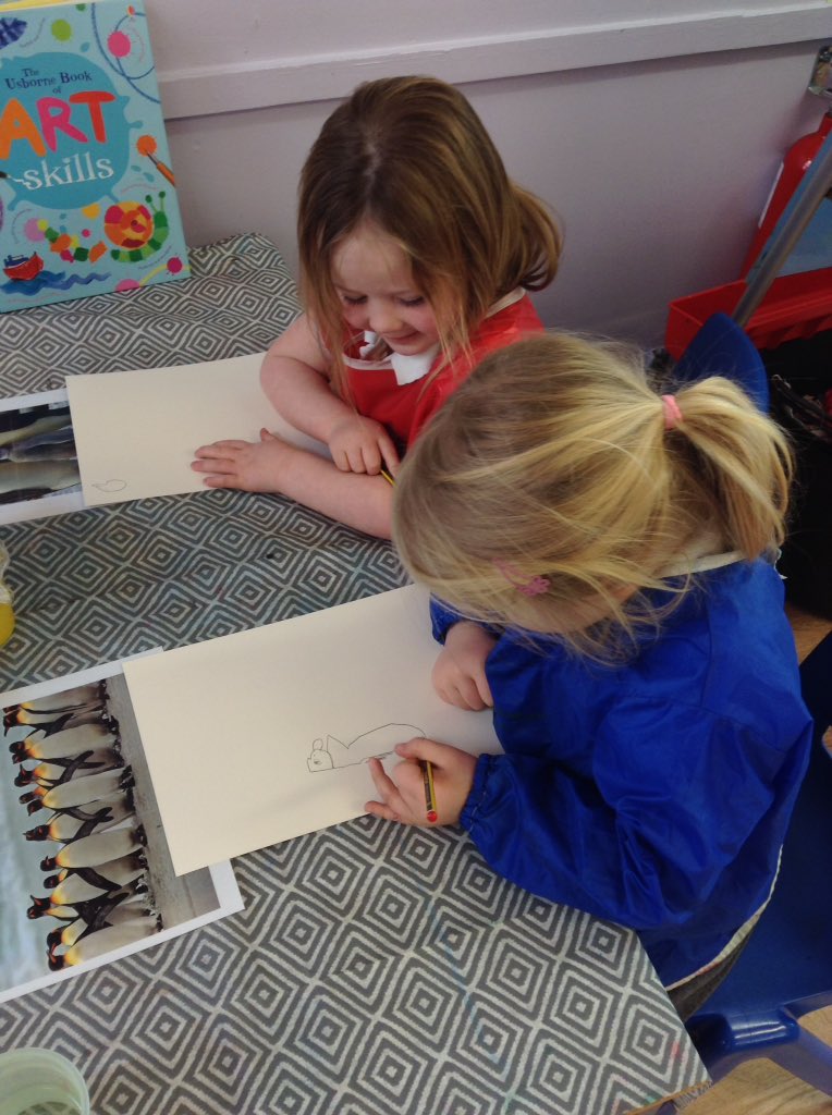 BroughPrimary's tweet image. EYFS- For our winter focus, we are learning about penguins and the Antarctic. The children have created some brilliant observational paintings of emperor penguins. It was wonderful to see the concentration on the children's faces! ❄️🐧✏️🌈☀️ #processoflearning #meaningfulart