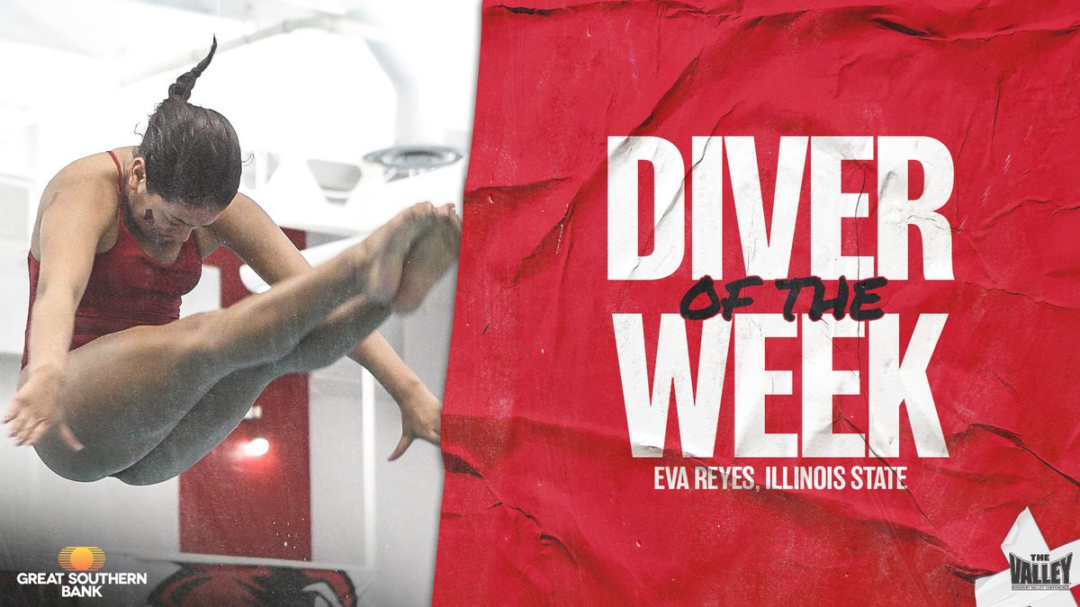 MVCsports's tweet photo. Diver of the Week ⫸ Eva Reyes, @RedbirdSwim 

▪️ Earned wins in both diving events last week 
▪️ Won the 3M Diving competition with a score of 290.93
▪️ Took the 1M title with a mark of 263.85

Great Southern Bank | #TheValleyRunsDeep https://t.co/C24W8ypFHN