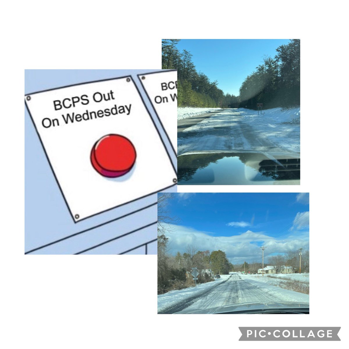 MikeMswan's tweet photo. Due to continued hazardous road conditions on many neighborhood and secondary roads in Burke County, BCPS will operate on a remote learning day on January 19, 2022, for students.  It will be an optional teacher workday for faculty and staff with a 3 hr delay. https://t.co/ox1Keb5ImX