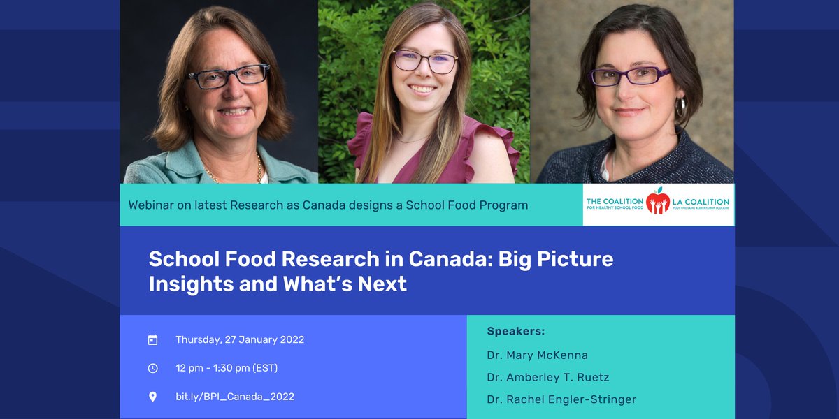 What is the current state of #SchoolFoodProgram in Canada? And what does the future look like for school food in Canada? Join us this Jan 27 (12pm - 1:30pm EST) to hear the latest update by Dr. <a href="/amberleyruetz/">Amberley T. Ruetz, PhD</a>, Dr. Mary McKenna and Dr. <a href="/REnglerStringer/">Rachel Engler-Stringer</a>.
👉bit.ly/BPI_Canada_2022