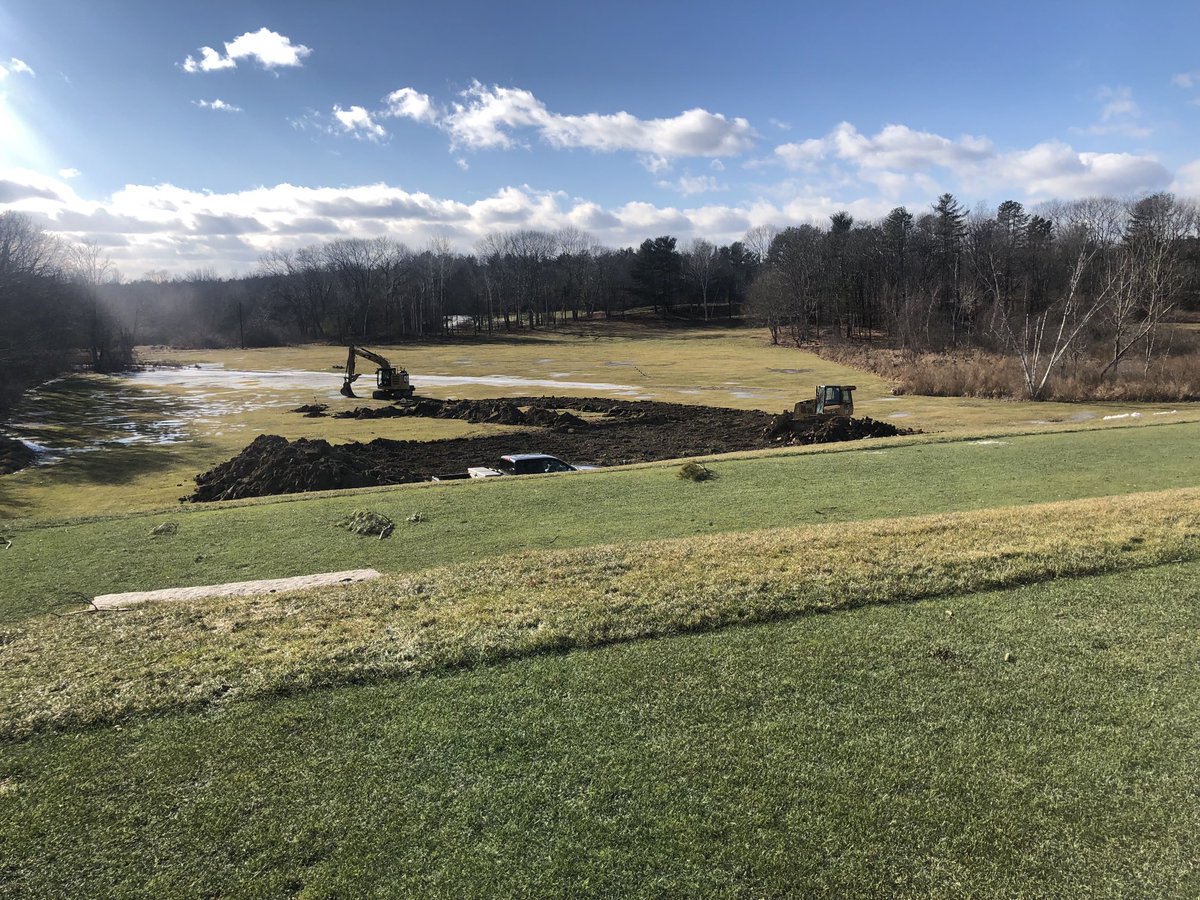 supercncc's tweet image. Starting the driving range improvements today. Bringing in material to raise the range up for better drainage. Currently it’s a peat bog with “grass” that is at or below sea level