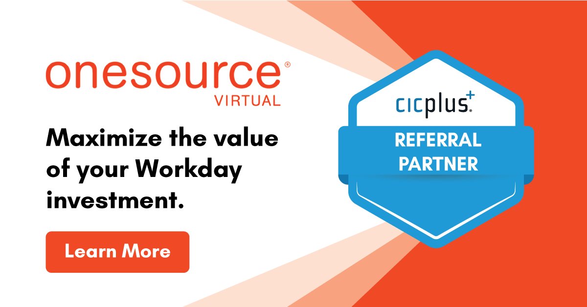CIC Plus (@cicplus) on Twitter photo Shout out to this month's Partner Spotlight, OneSource Virtual! Thanks to the entire <a href="/OneSourceV/">OneSource Virtual</a> team for their commitment to bettering the lives of our mutual clients by maximizing the value of their <a href="/Workday/">Workday</a> investments! go.cicplus.com/l/507181/2022-…
#partnership #partners #workday Shout out to this month's Partner Spotlight, OneSource Virtual! Thanks to the entire <a href="/OneSourceV/">OneSource Virtual</a> team for their commitment to bettering the lives of our mutual clients by maximizing the value of their <a href="/Workday/">Workday</a> investments! go.cicplus.com/l/507181/2022-…
#partnership #partners #workday