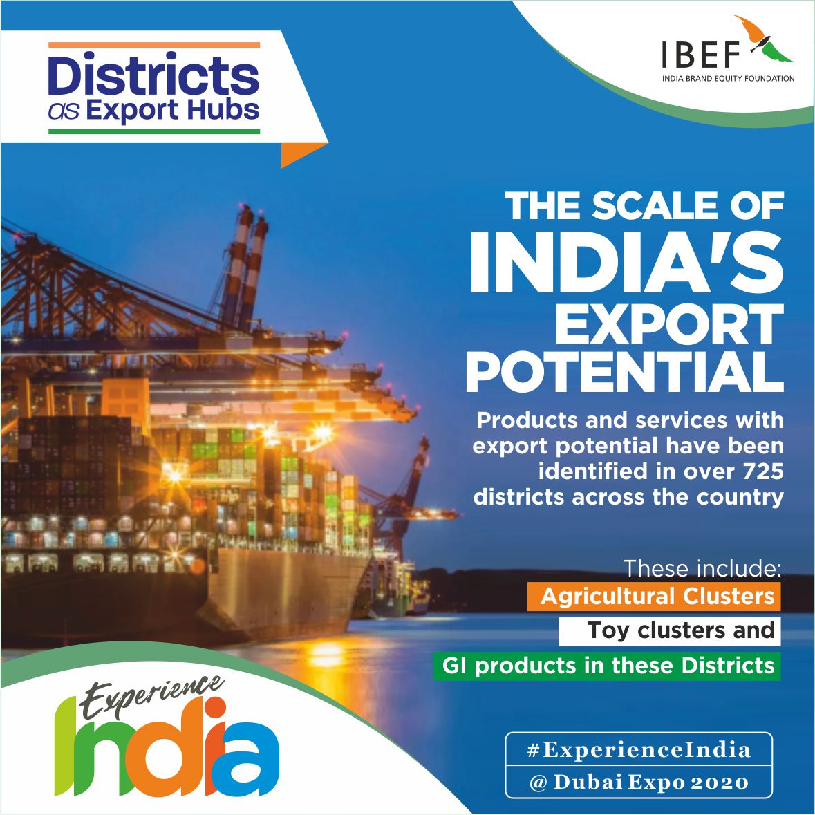 Brands_India's tweet photo. Indian products have a massive trade potential and over 725 districts have been identified for this.

For Business Queries: https://t.co/zHGt3Zbw4T

#Experienceindia
#indianexports #expo2020 #dubaiexpo #handicrafts #exporting #indiancommerce https://t.co/VCAAhrWId5