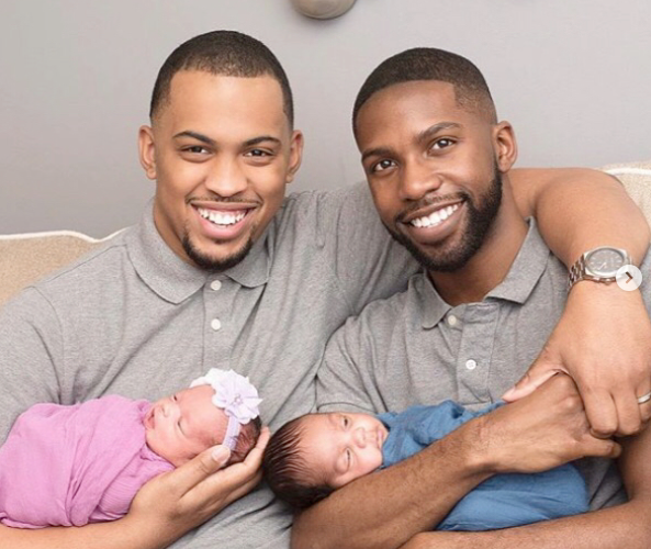 WeMakeLoveTV's tweet photo. Meet dads Terrell and Jarius, Proud Papas to Twins! ❤️👶🏾👶🏾❤️Their first pregnancy ended in a tragic miscarriage that left them devastated, but they found the strength to keep trying, and in October last year they became dads! 🎉 ❤️🌈👨‍👨‍👧‍👦...#Congrats #Twinning #NeverG... #LGBTFamily https://t.co/uYJhuFB8Pu