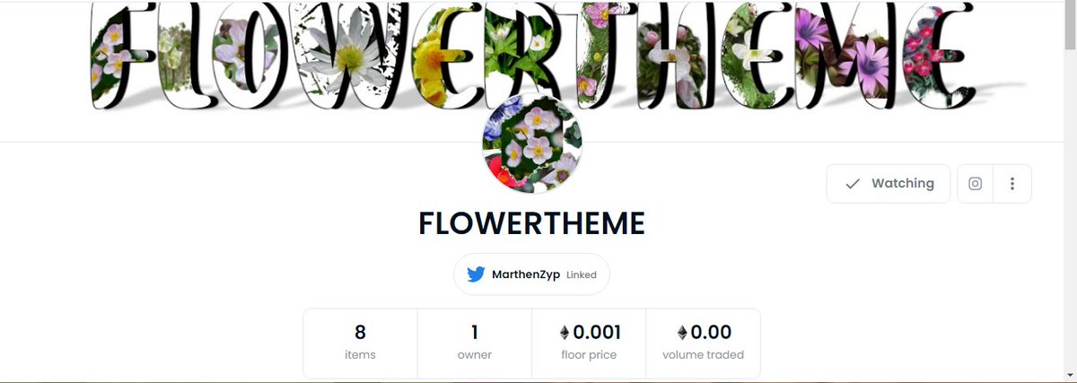 MarthenZyp's tweet photo. Let's check the opensea account
name: FLOWERTHEME
Description: Paintings about flowers
Floorprice: 0.001 eth
#NFT #NFTs #NFTGiveaway #NFTdrop #nftcollectors #nftart https://t.co/UFYB9kTAxk