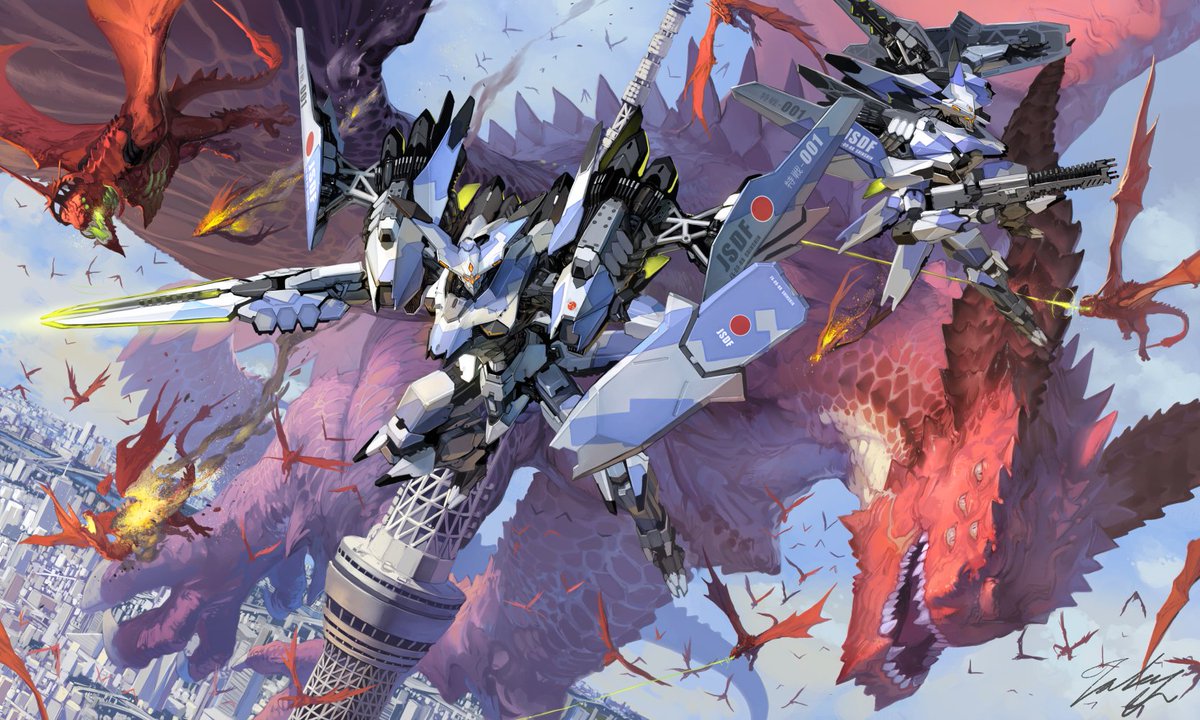 mecha no humans robot weapon sky science fiction cloud  illustration images